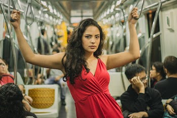 Woman Inside Train