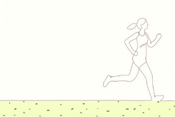 Woman jogging background, simple line | Free PSD - rawpixel