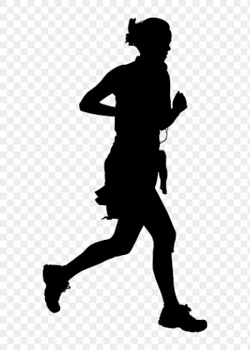 Woman jogging png silhouette clipart, | Free PNG - rawpixel