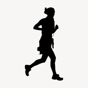 Woman jogging silhouette collage element, | Free PSD - rawpixel