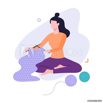 Woman knitting