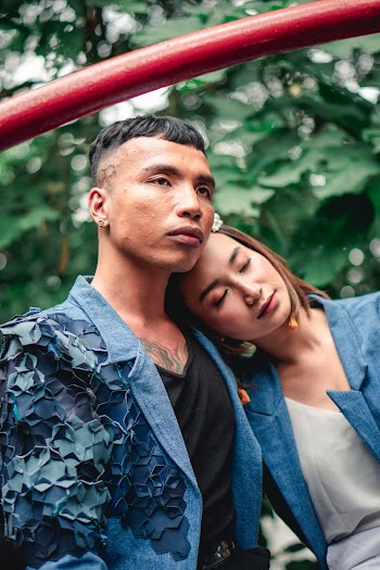 Woman Leaning on Man's Shoulder