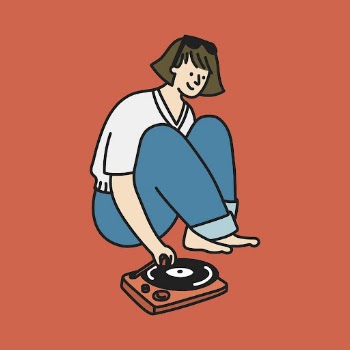 Woman listening to music clipart, | Free Vector Illustration - rawpixel