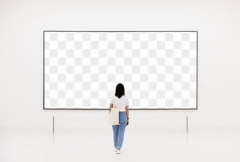 Woman looking at a frame | Free PNG - rawpixel