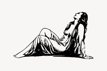 Woman lying clipart, vintage illustration | Free Vector Illustration - rawpixel
