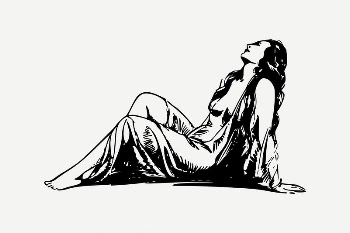 Woman lying collage element, black | Free PSD Illustration - rawpixel