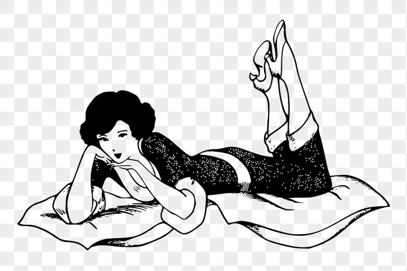 Woman lying down png sticker, | Free PNG - rawpixel