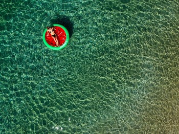 Woman Lying on Floater