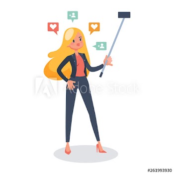Woman make selfie on the mobile phone