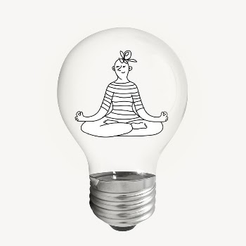 Woman meditating doodle sticker, light | Free PSD - rawpixel
