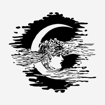 Woman & moon hand drawn | Free Photo - rawpixel