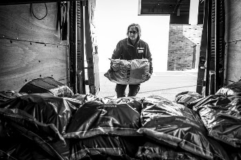 Woman moving plastic sack in truck, | Free Photo - rawpixel