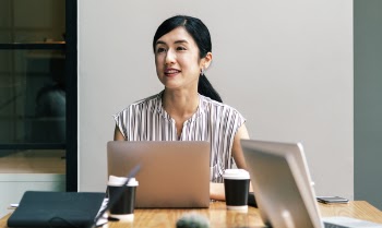 Woman Near Table