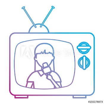 woman news reporter in tv character