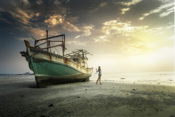 Woman Next to Boat