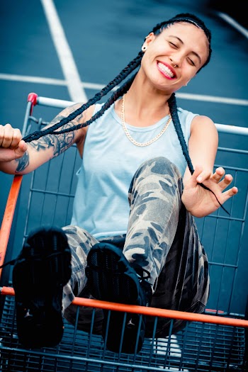Woman On A Push Cart