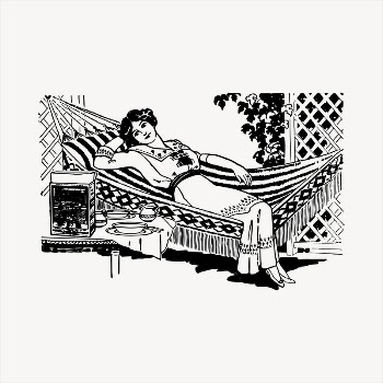 Woman on hammock   | Free Vector - rawpixel