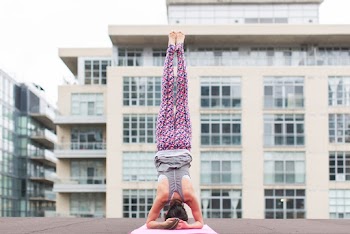 Woman on Headstand Yoga Position