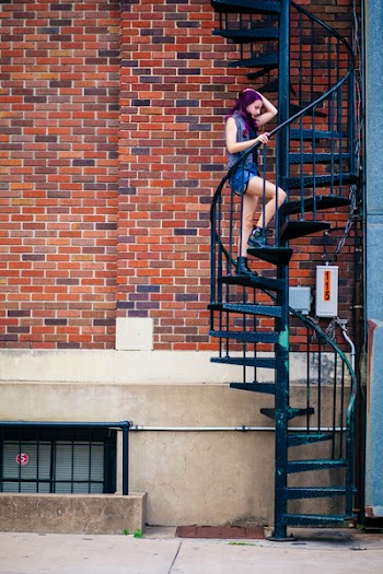 Woman on Spiral Stairs
