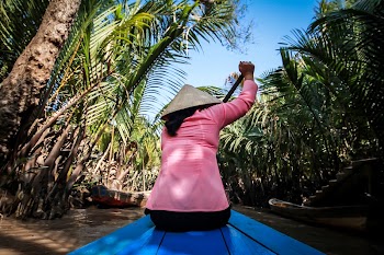 Woman on the Mekong river. | Free Photo - rawpixel