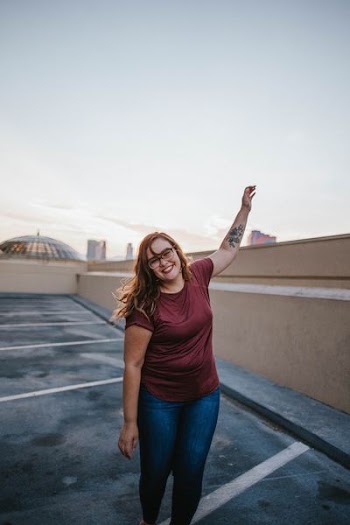 woman on top of building