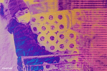 Woman panic buying toilet tissues during coronavirus outbreak backgrou.. | Free  illustration - 2315689