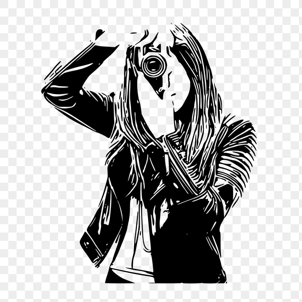 Woman photographer png sticker, lifestyle | Free PNG - rawpixel