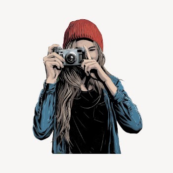 Woman photographer portrait, realistic illustration | Free PSD - rawpixel