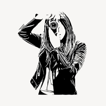 Woman photographer sticker, lifestyle illustration | Free PSD - rawpixel