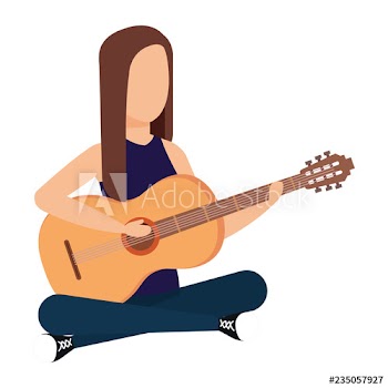 woman playing acoustic guitar