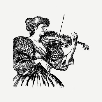 Woman playing violin clipart, vintage | Free PSD Illustration - rawpixel