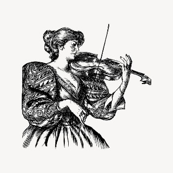 Woman playing violin collage element, | Free Vector Illustration - rawpixel