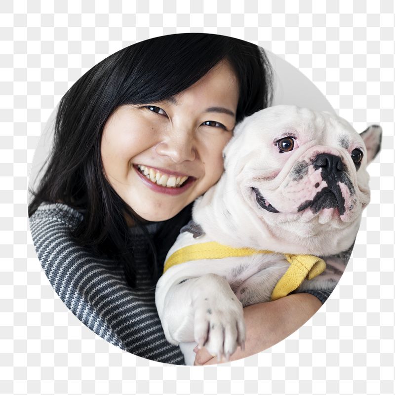 Woman png hugging puppy badge | Free PNG - rawpixel