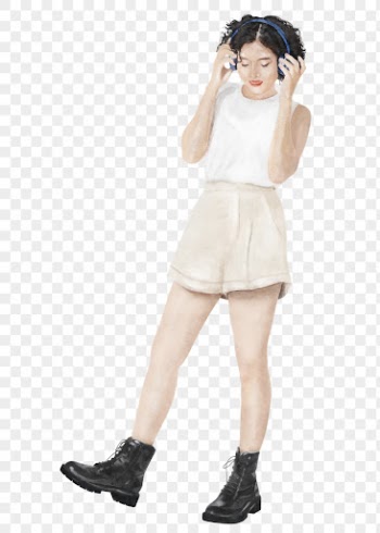 Woman png listening to music, | Free PNG - rawpixel