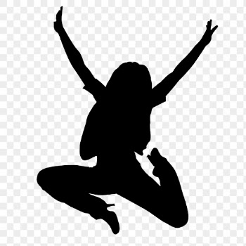 Woman png silhouette, jumping in excitement | Free PNG - rawpixel