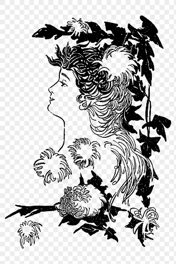 Woman png sticker, floral ornament | Free PNG - rawpixel