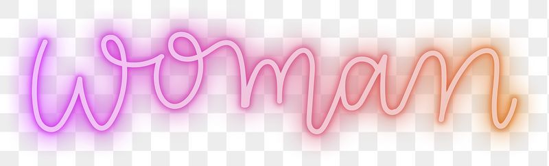 Woman png word sticker, neon | Free PNG - rawpixel