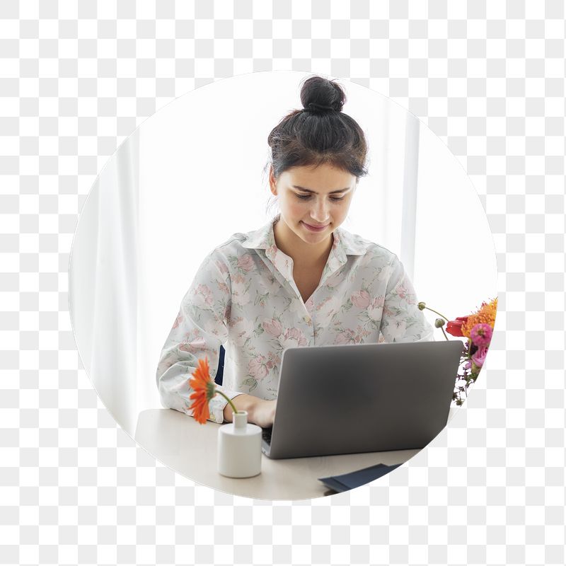 Woman png working on laptop | Free PNG - rawpixel