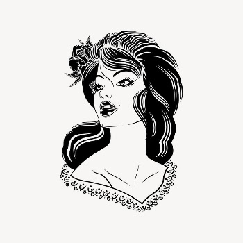 Woman portrait drawing, vintage illustration | Free Vector Illustration - rawpixel