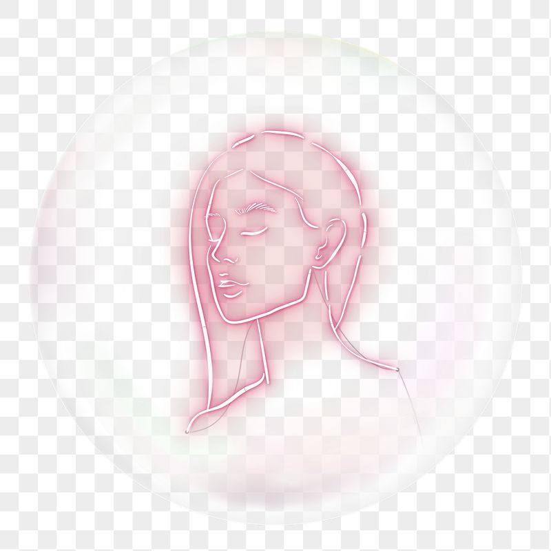 Woman portrait png sticker, neon | Free PNG - rawpixel