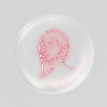 Woman portrait sticker, neon line | Free PSD - rawpixel