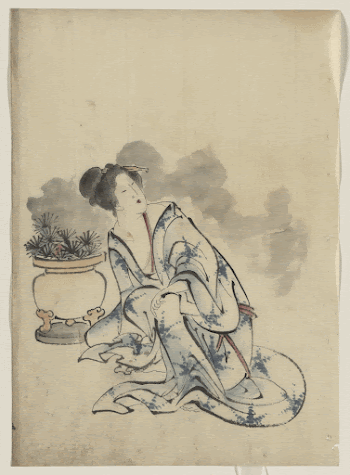 [Woman, possibly a courtesan, sitting | Free Photo - rawpixel