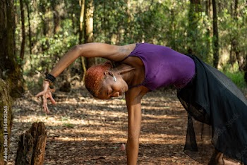 woman practicing yoga