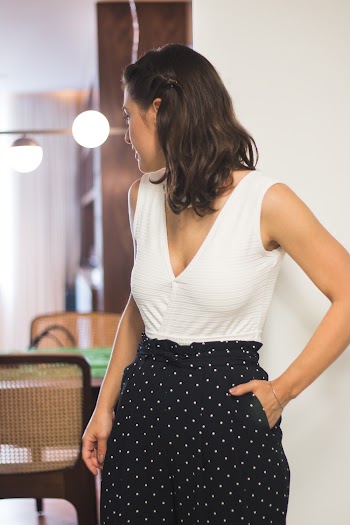 Woman Putting Her Left Hand Inside Her Pocket