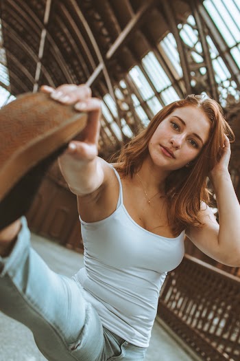 Woman Raising Right Foot 
