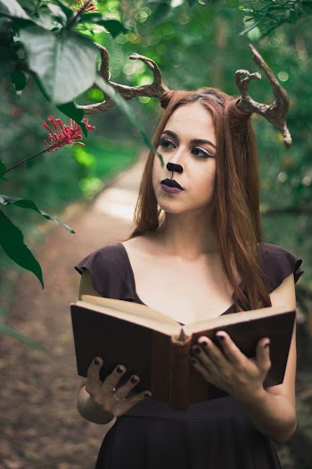 Woman Reading Book Outdoor