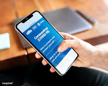 Woman reading coronavirus information from a phone mockup with editori.. | Free  photo - 2312579