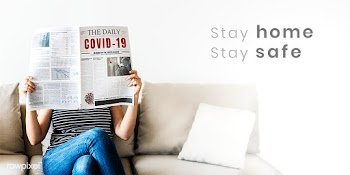 Woman reading coronavirus news from a newspaper during coronavirus qua.. | Free  psd mockup - 2304344