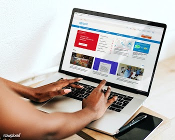 Woman reading coronavirus updates from a laptop mockup with editorial .. | Free  photo - 2312239