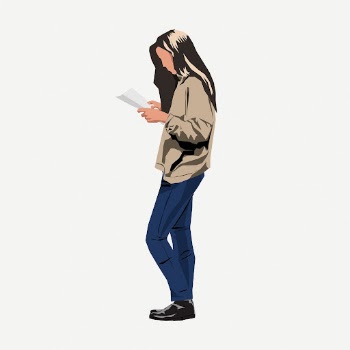 Woman reading paper clipart, collage | Free PSD - rawpixel